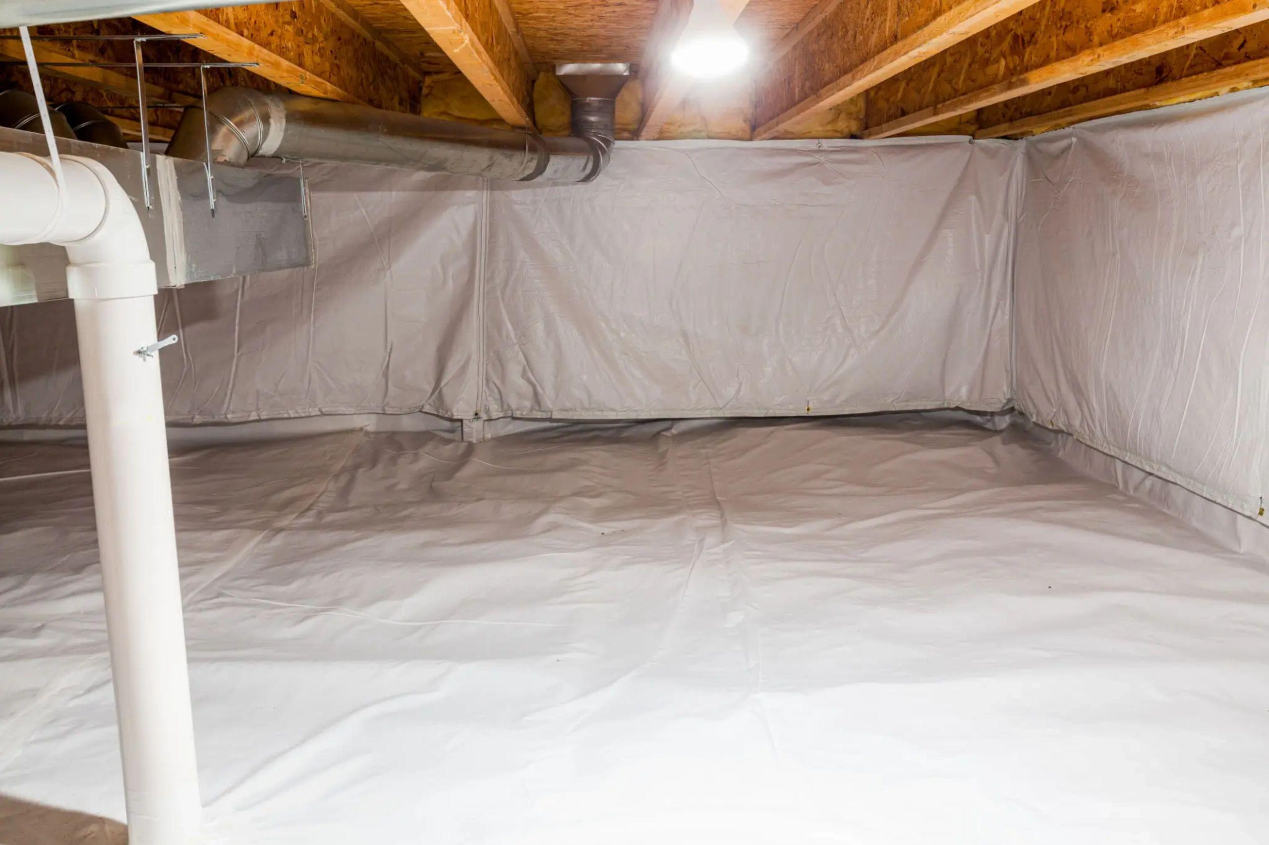 Finished basement waterproofing installation
